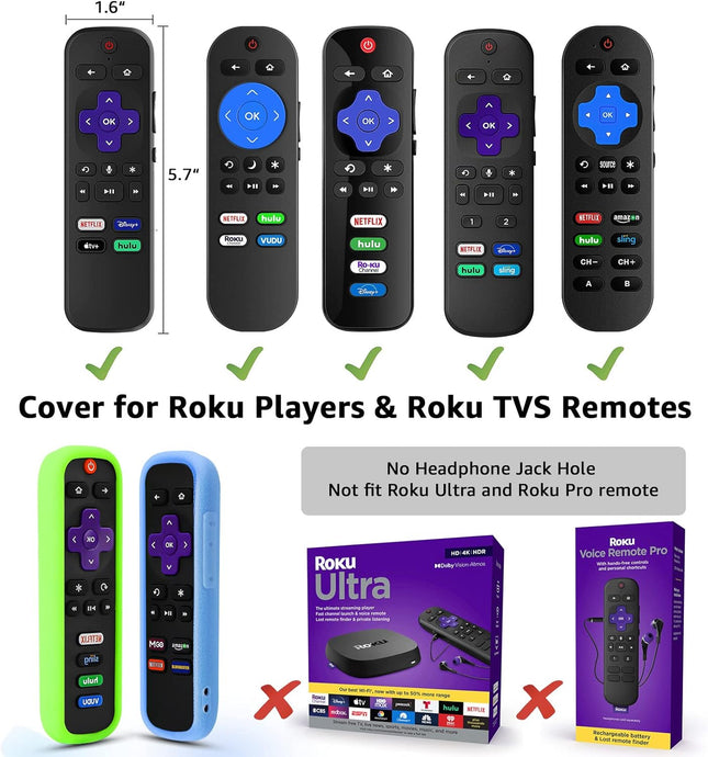 4 Pack Case for Roku Remote Cover for Hisense/TCL Roku TV Steaming Stick/Express Silicone – product detail