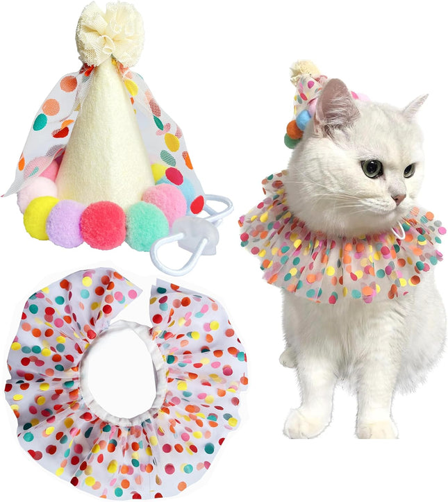 Cat Dog Princess Costumes Puppy Cat Birthday Bandana Scarf and Party Hat Cute Lace Dog V1259-DP01-A-4129
