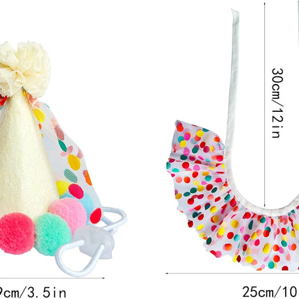 Cat Dog Princess Costumes Puppy Cat Birthday Bandana Scarf and Party Hat Cute Lace Dog Bib Scarf and Christmas Hat Doggy Birthday Party Decorations Set