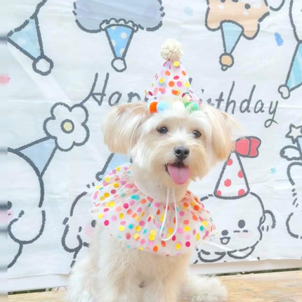 Cat Dog Princess Costumes Puppy Cat Birthday Bandana Scarf and Party Hat Cute Lace Dog Bib Scarf and Christmas Hat Doggy Birthday Party Decorations Set