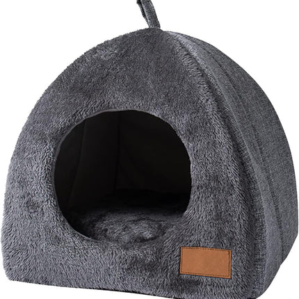 Pet Cave Bed - Warm Cat Bed for Indoor Cats - Pet Tent Cave Igloo Bed for Cats/Small Dogs - Pet Dog Cat Cave Bed - Kitten Bed Cat Tent Cat Bed House with Removable Washable Cushion