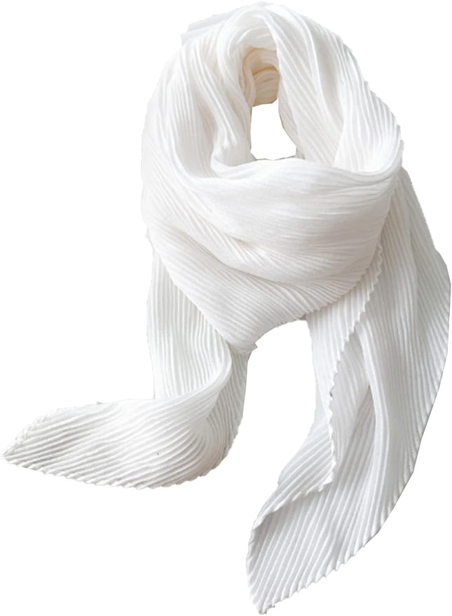 Crinkle Solid Color Cotton Hemp Small Square Scarfs Silk Scarf Female Four Seasons Thin Wrap Scarf Head