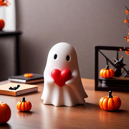 Ghost Figurine Ghost Decor, Spooky Resin Middle Finger Statue, Cute Decoration for Gift Props Tabletop Home Decor Best Gifts for Anniversary Weddings New Year