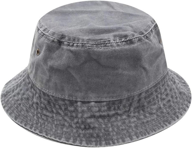 Vintage Solid Colored Bucket Hat for Men and Women Cotton Sun Hat UV Protection Foldable Washable – product detail