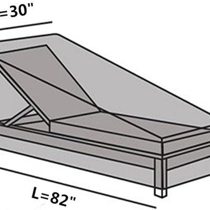 Sun Lounger Cover Waterproof Patio Chaise Lounge Chairs Cover Sunbed Recliner Protective Cover Outdoor Garden Furniture Cover 208 x 76 x 41/79cm