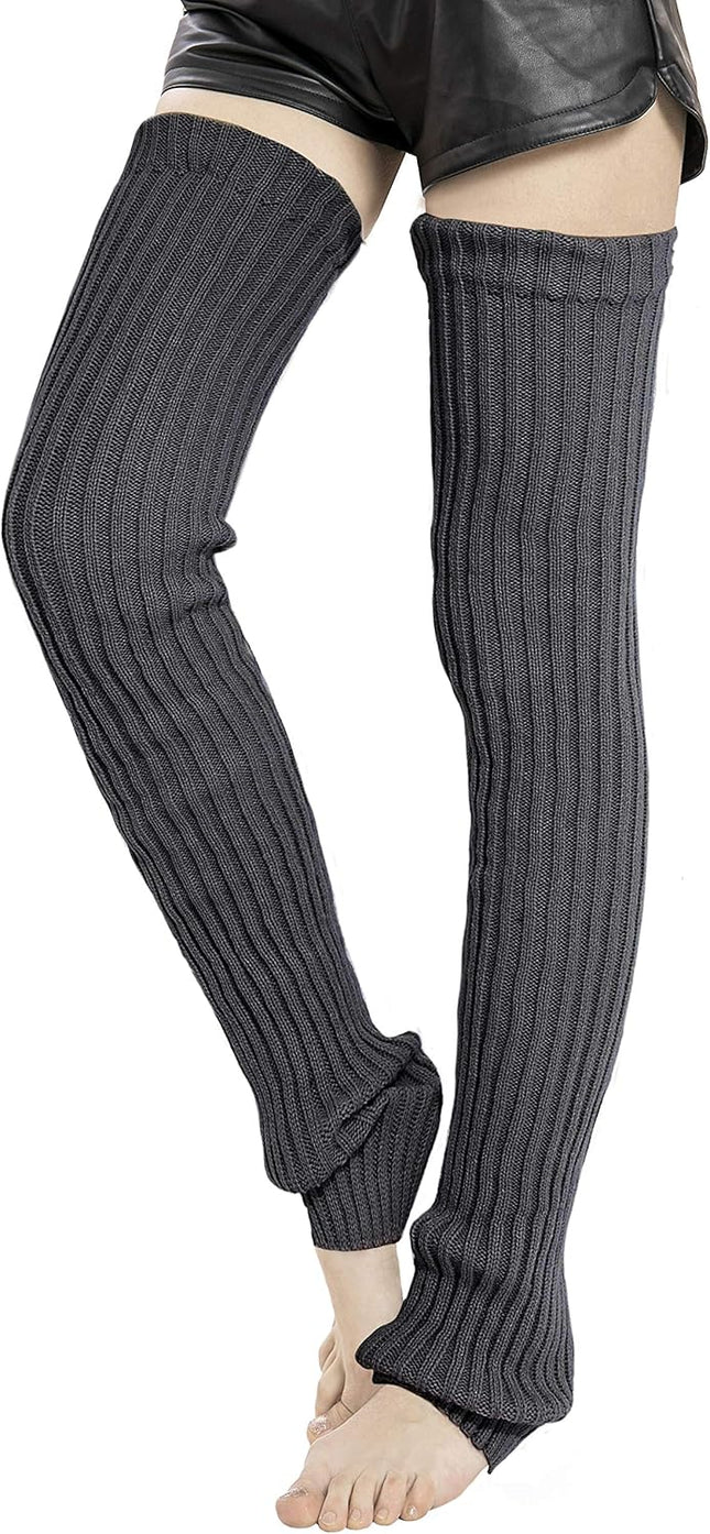 Women's Winter Thick Knit Extra Long Thigh High Leg Warmers V1259-DP01-A-4139