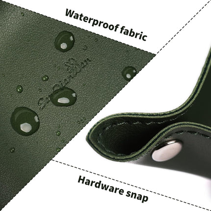 Leather Jewelry Valet Tray for Women and Man, Entryway Table Bedside Nightstand Desk Portable Small Catchall Travel Dish Plate for Key,Wallet,Watch,Phone,Coin(Dark Green-B)