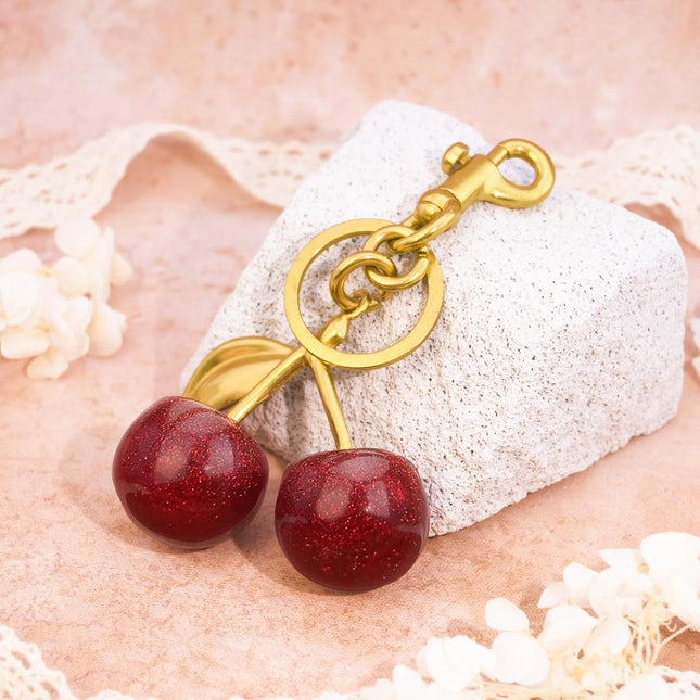 Cherry Bag Charm Purse Charms Keychain- Car Cherry Accessories keychians Gifts for Women Mom – product detail