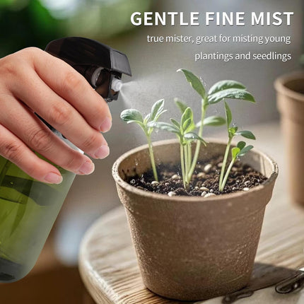 Cleaning Spray Bottles for Plants Misters for Inside, 2 Pack 16.9 oz Squirt Bottle, Water Spray Bottle Mist Sprayer, No Leak Hair Mister Spray Bottle Empty with Adjustable Nozzle (Green)