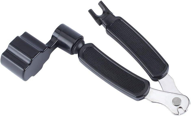 Professional Guitar String Winder Cutter and Bridge Pin Puller Guitar Repair Tool Functional 3 in 1 (Black)