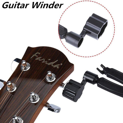 Professional Guitar String Winder Cutter and Bridge Pin Puller, Guitar Repair Tool Functional 3 in 1 (Black)
