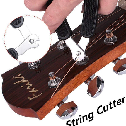 Professional Guitar String Winder Cutter and Bridge Pin Puller, Guitar Repair Tool Functional 3 in 1 (Black)
