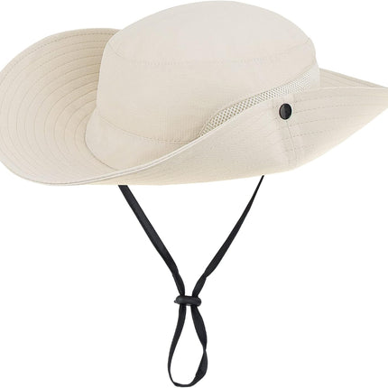 Sun Hat for Women Summer UV Protection Beach Hat Wide Brim Mesh Bucket Fishing Hat with Ponytail Hole Foldable Packable Hat