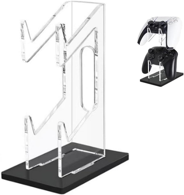 Universal Dual Game Controller Holder Desk Stand for PS4 PS5 Xbox ONE Switch Perfect Display and in Black