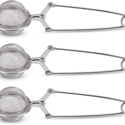 Snap Ball Tea Strainer,  3 Pack Premium Stainless Steel Tea Infuser with Handle for Loose Leaf Tea Fine Mesh Tea Balls Filter Infusers
