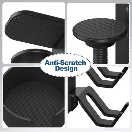 4 in 1 Desk Cup Holder with Headphone Hanger and Controller Stand Gaming Accessories, Universal Adjustable & Rotating Upgraded Arm Clamp for Coffee Mugs, Water Bottles, Headphones, Controller.