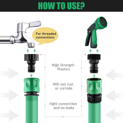 16 Pieces Garden Water Hose Quick Connectors,3/4 Inch GHT Male and Female Water Hose Quick Connect Fittings with 10 Pieces Rubber Washer