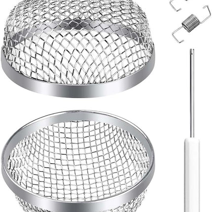 RV Furnace Vent Insect Screen Cover 2 Pack with Installation Tool, Durable Mesh RV Flying Insect Screen for Campers and Trailers, Easy Fit, Rust Proof, Keeps Bugs Out