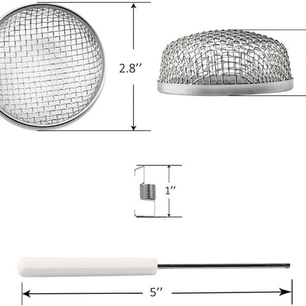 RV Furnace Vent Insect Screen Cover 2 Pack with Installation Tool, Durable Mesh RV Flying Insect Screen for Campers and Trailers, Easy Fit, Rust Proof, Keeps Bugs Out