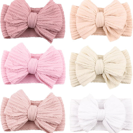 Handmade Baby Headbands Soft Stretchy Nylon Hair Bands with Bows for Newborn Infant Baby Toddler Girls