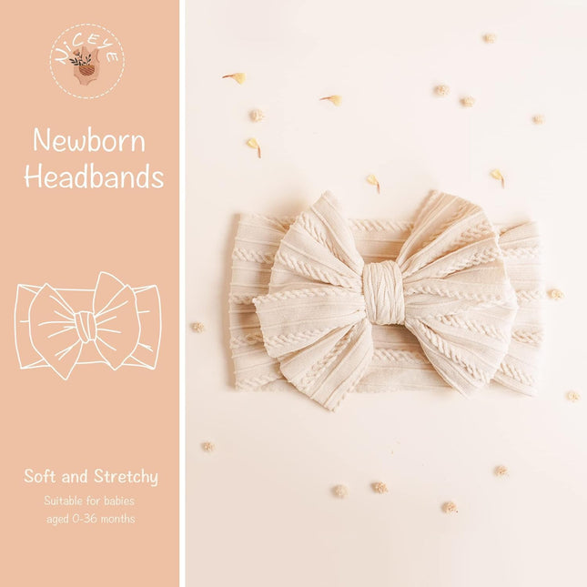 Handmade Baby Headbands Soft Stretchy Nylon Hair Bands with Bows for Newborn Infant Baby Toddler Girls – product detail