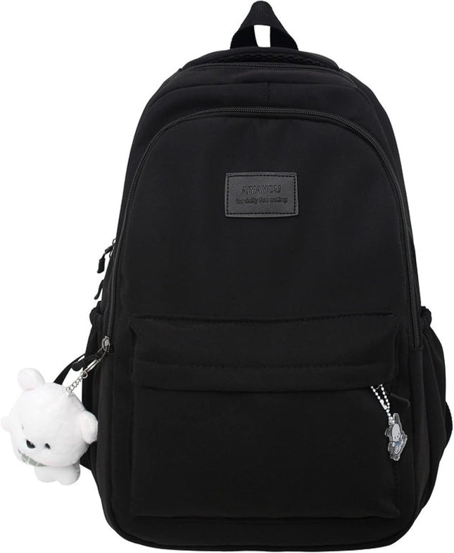 Female Lady High Capacity College Backpack Women Laptop School Bags Cute Girl Travel Book Bag Cool Black