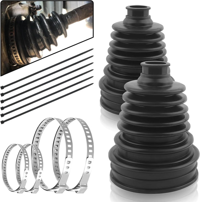2PCS CV Boot with 4 Stainless Steel Clamps & 6 Cable Ties Waterproof & Dustproof V1259-DP01-A-4183