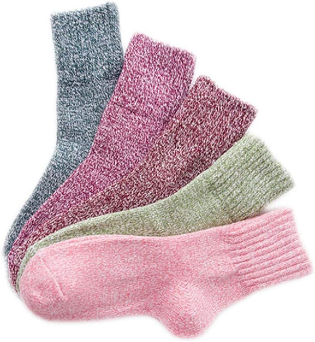 Winter Women Socks 5 Pairs Vintage Style Knit Wool Casual Socks Warm Socks – product detail