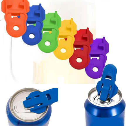 Simple can Opener, Easy Can Opener Soda Beer Can Opener, Manual Easy Can Opener Colorful Drink Can Protector Cap for Pop, Coke, Beer, Soda Aluminum Beverage (6pcs)