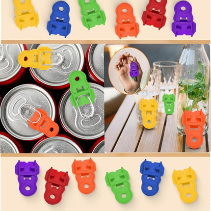 Simple can Opener, Easy Can Opener Soda Beer Can Opener, Manual Easy Can Opener Colorful Drink Can Protector Cap for Pop, Coke, Beer, Soda Aluminum Beverage (6pcs)