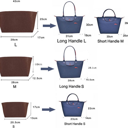 tote insert organizer bags for longchamp bag women le pliage tote organizer 1028beige-L