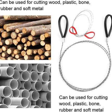 4Pcs Stainless Steel Wire Saw Emergency Saws,PVC Pipe Cable Saw Stainless Steel Wire Saw Hand Pocket String Rope Saw, Cable Saw Metal Wire Saw Hand Pocket String Rope Saw PVC Pipe Cutting Tool