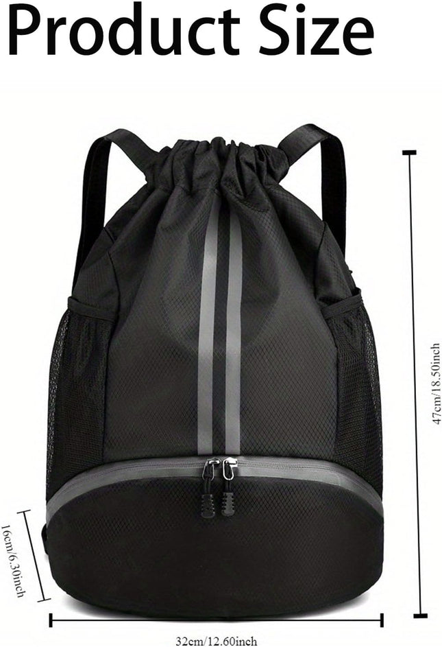Soccer Bags Drawstring Backpack Gym Bag with Shoe Compartment and Mesh Pockets for Soccer Basketball – product detail