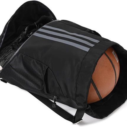 Soccer Bags, Drawstring Backpack Gym Bag with Shoe Compartment and Mesh Pockets for Soccer Basketball Volleyball Football Sports Gym