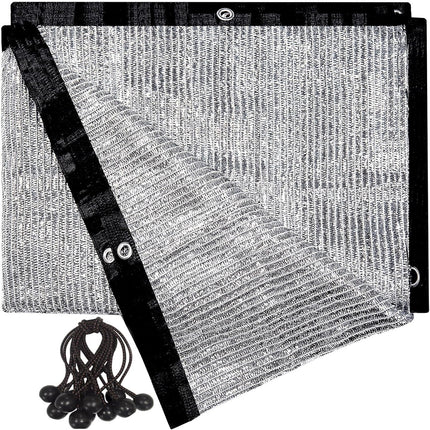 70% Aluminet Shade Cloth 6.5 ft x 10 ft-Fabric Sun Block Sun Reflect-Free 12pcs 6" Ball Bungee