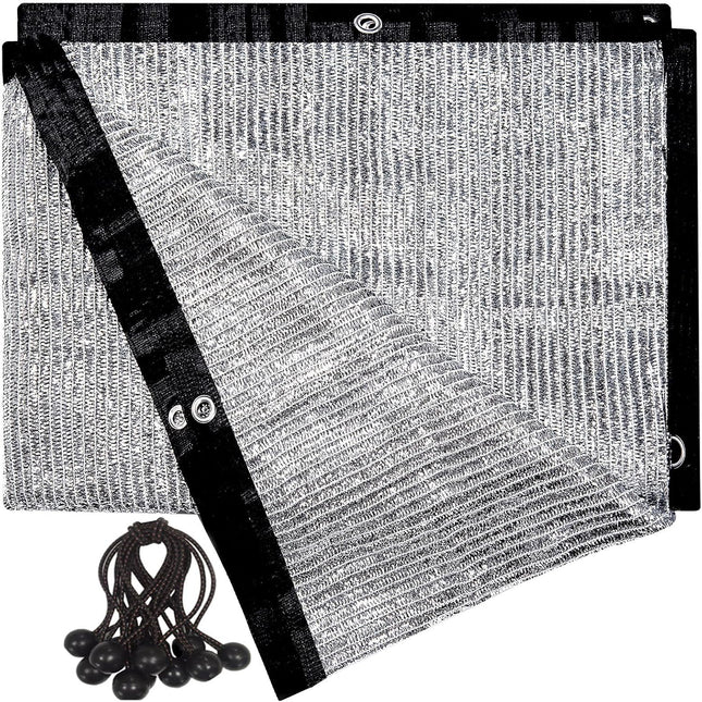 70 Percent Aluminet Shade Cloth 6.5 ft x 10 ft-Fabric Sun Block Sun Reflect-Free 12pcs 6 Ball Bungee