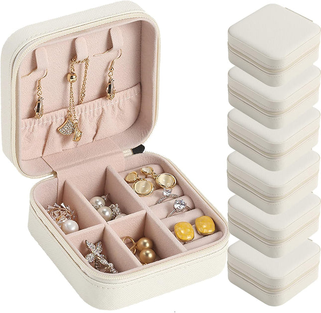 Travel Jewelry Case Bridesmaid Gifts Box 6 Pack Small Jewelry Box Mini Jewelry Organizer PU