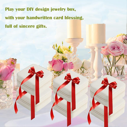 Travel Jewelry Case Bridesmaid Gifts Box,6 Pack Small Jewelry Box Mini Jewelry Organizer,PU Leather Portable Earring Storage Box for Women Girls Bridesmaid Proposal Gifts