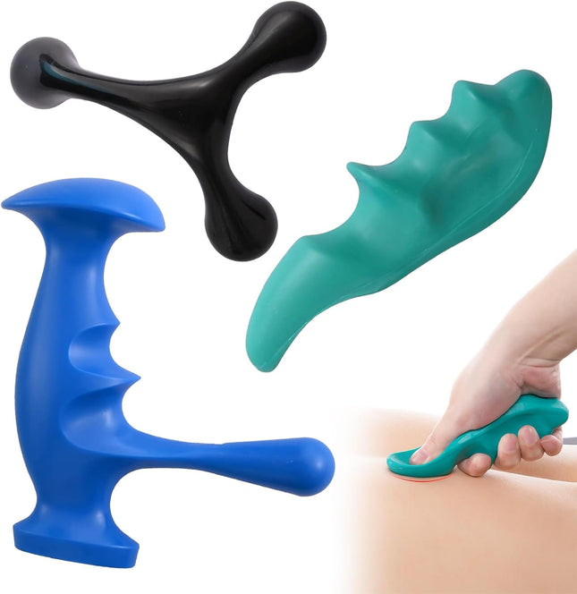 Manual Trigger Point Massage Tool and Thumb Saver for Full Body Deep Tissue Massage Set V1259-DP01-A-4195
