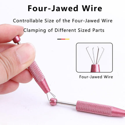 Piercing Assistant Pen, Piercing Ball Grabber Tool, Diamond Claw Tweezers, 4 Claw Jeweler's Pick Up Tool, Piercing Tools for Changing Jewelry, Grabber for Tiny Objects (1PCS)