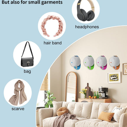 Adhesive Baseball Hat Hooks for Wall, Caps Strong Holder, Ball Cap Hanger Wall Mount, Hat Display Rack, Hats Organizer Accessories, Clear, 8-Pack