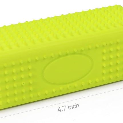 2 PCS Silicone Pet Hair Remover, Reusable Rubber Pet Hair Block Roller Cleaner for Carpet, Couch, Furniture, Car Seats (Orange, Yellow)