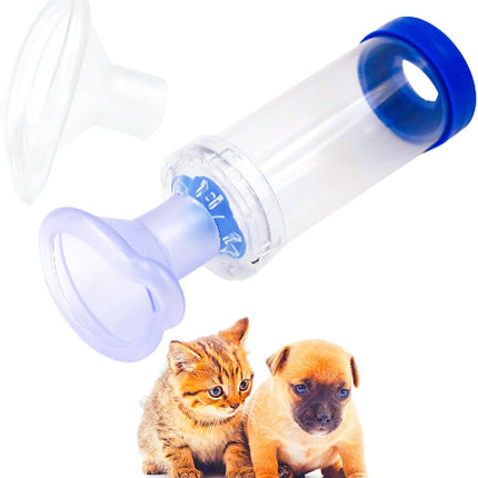 Cat Inhaler Spacer, Aerosol Chamber Inhaler Spacer for Cat's Breathing & Delivering Medication, Come with 2 Size Masks