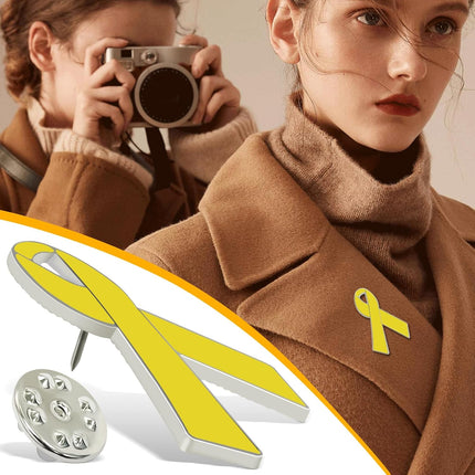 Yellow Ribbon Brooch Israel Hostage Women Men Bring Them Home Brooch Yellow Ribbon Breast Cancer Awareness Stand-Up Collar Brooch Support Campaign Charitable Donations Events Gift Items Accessories 2 pcs.