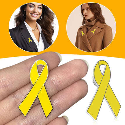 Yellow Ribbon Brooch Israel Hostage Women Men Bring Them Home Brooch Yellow Ribbon Breast Cancer Awareness Stand-Up Collar Brooch Support Campaign Charitable Donations Events Gift Items Accessories 2 pcs.