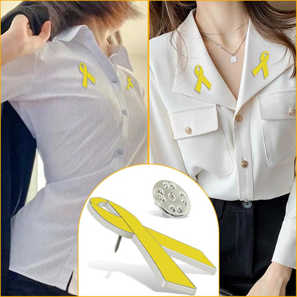 Yellow Ribbon Brooch Israel Hostage Women Men Bring Them Home Brooch Yellow Ribbon Breast Cancer Awareness Stand-Up Collar Brooch Support Campaign Charitable Donations Events Gift Items Accessories 2 pcs.