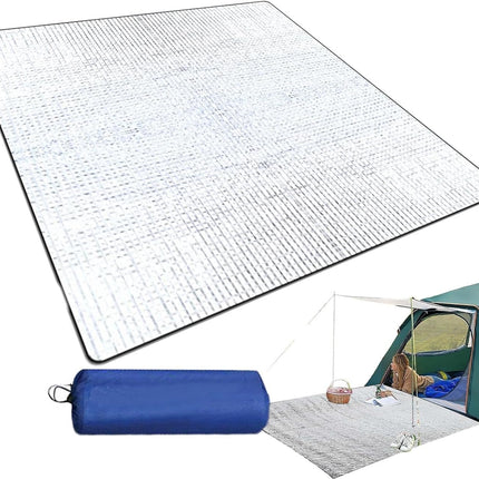 200*200CM Aluminium Foil Camping Mat, Insulating Waterproof Thermal Foam Sleeping Mat For Camping, Sleeping Roll Pad Of Aluminum Foil, Foldable Double-sided Tent Mat For Outdoor Camping Hiking Picnic