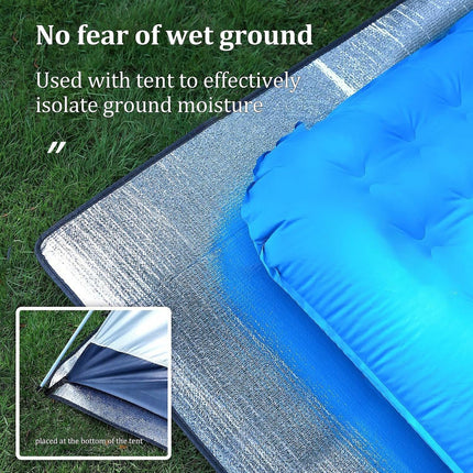 200*200CM Aluminium Foil Camping Mat, Insulating Waterproof Thermal Foam Sleeping Mat For Camping, Sleeping Roll Pad Of Aluminum Foil, Foldable Double-sided Tent Mat For Outdoor Camping Hiking Picnic