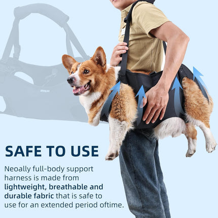 Dog Lifting Strap, Adjustable Sling for Elderly Dogs with Joint Injury and Arthritis, Dog Shoulder Strap for Dogs with Loss of Stability (M)