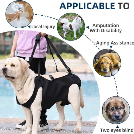 Dog Lifting Strap, Adjustable Sling for Elderly Dogs with Joint Injury and Arthritis, Dog Shoulder Strap for Dogs with Loss of Stability (M)